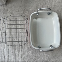 Plat à rôtir en acier au carbone antiadhésif 43,5x34x10cm, plaque de cuisson plate robuste, plat de four polyvalent pour dinde, poulet, poisson