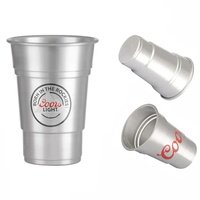 Gobelet à bière en aluminium de 16 oz, personnalisable en couleur, en métal et verre, récupérable, pour l'extérieur