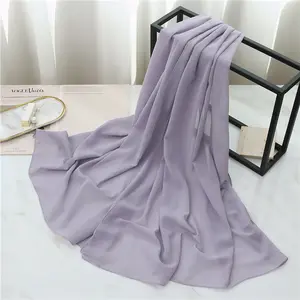 Wholesale New Finest Hijab Prefect Matching Heavy Chiffon Hijab Set Matching Color Chiffon Hijab for Women Shawls Scarves