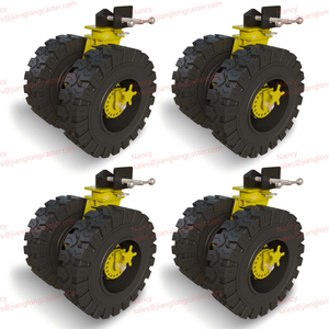 25 polegadas sólida borracha recipiente rodízios com quatro rodas rolamento 20 toneladas de resistência do patim alta temperatura e baixa temperatura. - Product Image 1