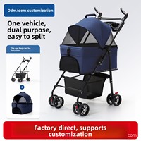Mini poussette pour animaux de compagnie, pour petits chiens et chats, poussette pliable portable pour chiens, chariot de transport pour animaux de compagnie pour voyages en plein air, chariot pour petits animaux