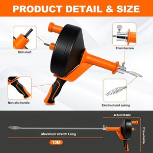 Spirale de nettoyage de canalisations écologique de 10 m pour éviers de cuisine et de salle de bain, emballage pour vente par correspondance - Product Image 3