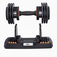 Nouveaux designs d'haltères réglables de 40 kg pour la remise en forme, vente flash pour la santé humaine
