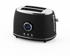 Tostadora BESTONE de 2 Rebanadas con Temporizador Digital, Función de Descongelar, Recalebar y Cancelar, Tostadora Eléctrica Doméstica Negra - Product Image 2