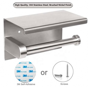 Double porte-<span class=keywords><strong>papier</strong></span> toilette en acier inoxydable avec rangement, porte-<span class=keywords><strong>papier</strong></span> hygiénique avec étagère, porte-<span class=keywords><strong>rouleau</strong></span> de <span class=keywords><strong>papier</strong></span> toilette - Product Image 6