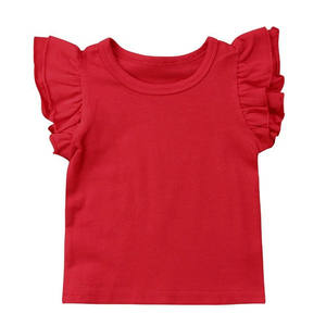 Camiseta de Algodón para Bebé Niña con Volantes en los Hombros, Ajuste Ceñido, Oferta Especial - Product Image 2
