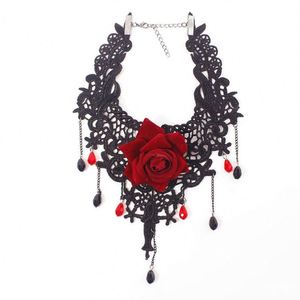 Dark Gothic Vintage Rose Flower Choker Collarbone <b>Chain</b> Necklace for Women Diamond Pearl <b>Copper</b> Religious Parties Gifts - Product Image 6