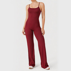 Pantalones acampanados <span class=keywords><strong>de</strong></span> una pieza <span class=keywords><strong>de</strong></span> alta elasticidad y calidad superior, ajustables, para deporte, running, levantamiento <span class=keywords><strong>de</strong></span> cadera, pierna ancha, traje <span class=keywords><strong>de</strong></span> fitness. - Product Image 4