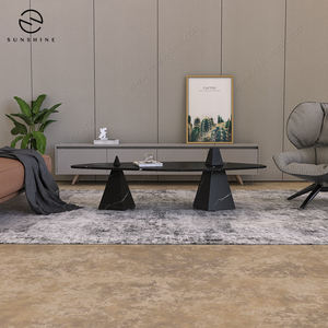 Mesa de centro de mármol redonda de lujo moderna diseño personalizado al por mayor con muebles de metal duraderos para sala de estar - Product Image 6