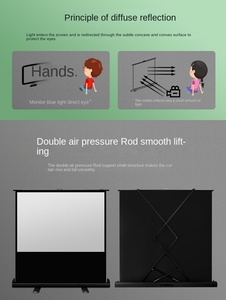 Màn hình sàn chiếu 16:9 130 inch cho các cuộc họp tại nhà hoặc văn phòng Màn hình máy chiếu di động bằng tay kéo lên chiếu với chân đế - Product Image 4