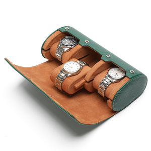 Trong Kho Da Đồng Hồ Cuộn PU Lưu Trữ Hiển Thị Du Lịch Di Động 1 2 3 Khe Cắm Mô Hình Chữ Thập Trường Hợp Đồng Hồ Hộp - Product Image 5