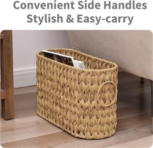 Miễn phí đứng tiết kiệm không gian màu xám giấy vệ sinh giỏ với hai xử lý cho khăn, Tạp Chí, sách trong phòng tắm phòng khách - Product Image 4