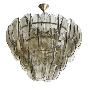 Modernes einfaches Design Vier Ebenen Feder Kronleuchter Wohnzimmer Schlafzimmer Hotel Hall Hand geblasen Rauch glas Feder Kronleuchter - Product Image 2