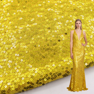 Luxury <strong>Shiny</strong> Gold Sequin Mesh Fabric 3mm Dense Sequins Sparkly Embellished Tulle for Evening Dresses Party Wear Bags Wholesale - Product Image 5