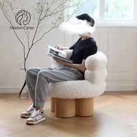 Madamcenter Chaise de réception moderne en bois Mobilier de siège poire unique et mignon pour salon de beauté Salle d'attente pour enfant et bébé
