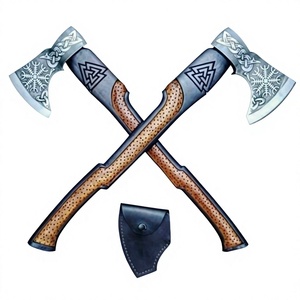 Handmade Carbon Steel <b>Axe</b> with <b>Wood</b> Handle and Fine Leather Sheath Viking Style Outdoor Use <b>Axe</b> for Sale in Cheap price - Product Image 5