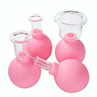 Ensemble de ventouses en silicone 4 pièces, masseur facial, ventouse pour le lifting de la peau du visage, anti-cellulite, anti-rides, thérapie par ventouses, ventouses faciales