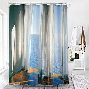 <span class=keywords><strong>Rideau</strong></span> <span class=keywords><strong>de</strong></span> bain en polyester imperméable 3D imprimé fenêtre paysage forêt <span class=keywords><strong>rideau</strong></span> <span class=keywords><strong>de</strong></span> <span class=keywords><strong>douche</strong></span> avec crochets en tissu lavable - Product Image 1
