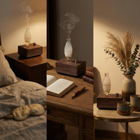 Diffuseur d'arômes sans eau rechargeable en bois massif et verre, diffuseur d'huiles essentielles sans chaleur, OEM