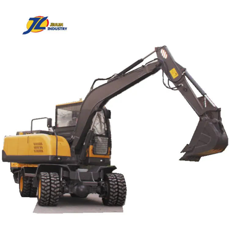 6.6ton Earth moving machinery 9 ton Tires Track excavator 6 ton 7 ton 8 ton Wheel Crawler Excavators made in China by Jiulin