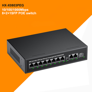 สวิตช์ PoE กิกะบิตแบบตั้งโต๊ะ 8 พอร์ต PoE 2 พอร์ตอัปลิงค์ 1 พอร์ต SFP 120W IEEE802.3af/at แบบไม่ต้องจัดการ รองรับ VLAN ความเร็ว 22Gbps สำหรับกล้องวงจรปิด - Product Image 1