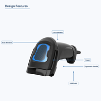 Escáner de Código de Barras Láser 1D con Cable USB, Lector de Código de Barras Portátil, Conexión Plug and Play, para Punto de Venta, Supermercado, Comercio Minorista, XM-013