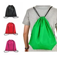 Großhandel benutzer definierte Logo Sport Sack Stil große tragbare Reise hängen Schuhe Polyester Rucksack Nylon Kordel zug Tasche