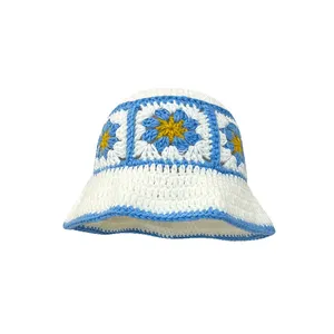 Crochet bucket hat Hot Sale Custom Size Crochet bucket hat Knitted Wool Hat for Kid and Adult Colorful baby items