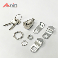 Cylindres de serrure à came en alliage de zinc à 2 clés de la marque Perfect Anin, nickelés, avec entraxe de 14,5 mm pour serrures de meubles, service OEM garanti