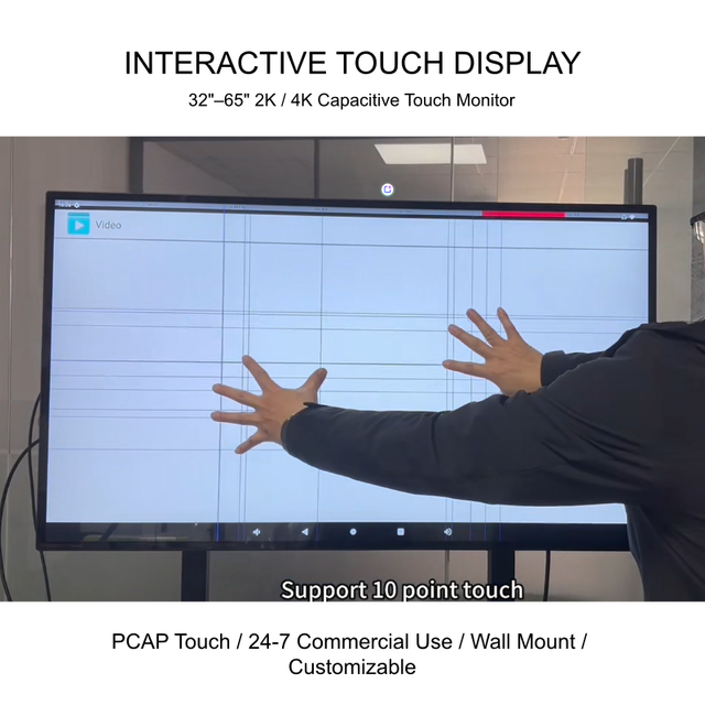 43 Inch Capacitive Touch Screen Monitor 2K 4K USB New Commercial Display Wall Mounted Touch Display Digital Signage Kiosk POS