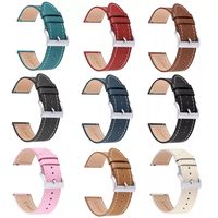 Bracelets de montre en cuir pleine fleur personnalisés en gros pour Huawei/Samsung, à dégagement rapide, ultra-fins, 18/20/22/24 mm