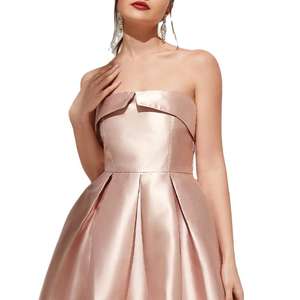 เดรสมิดิเปิดไหล่สำหรับผู้ห<span class=keywords><strong>ญ</strong></span>ิงเดรสเพื่อนเ<span class=keywords><strong>จ</strong></span>้าสาวพับ<span class=keywords><strong>จ</strong></span>ีบผ้าซาตินงานตามสั่งแฟชั่นฤดูร้อน - Product Image 5