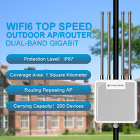 Punto de Acceso Empresarial MWS HW1800L de Alta Potencia WIFI6 AX1800 de Doble Banda Wave2 4x4 MU-MIMO, Router Inalámbrico para Exteriores, Repetidor Mesh