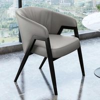 Chaise en bois massif moderne haut de gamme avec dossier, assise en tissu cuir souple, robuste et durable, pour restaurant, noir et blanc