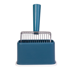 ชุดที่ตักทรายแมวพร้อมฐานสแตนเลสทรงสี่เหลี่ยม วัสดุ ABS สำหรับแมว - Product Image 5