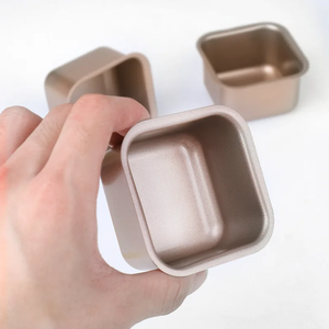 <b>Square</b> Mini Carbon Steel Cake Mould Non-stick Small Bread Toast Trays Baking Pan Multifunctional Mousse Cup Kitchen Baking <b>Tools</b> - Product Image 1