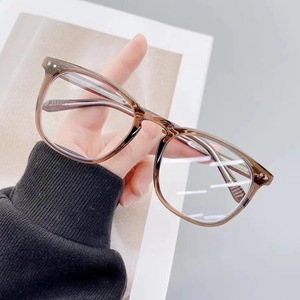 Monturas de gafas rectangulares con montura completa para mujer, lentes de resina antiluz azul, estilo coreano ligero para uso diario - Product Image 4
