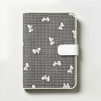 YALONG YLA5R019 - Agenda Diaria de Cuero con Tapa Dura, Lazo 3D y Cierre a Presión, Blanca, Papelería al por Mayor, Regalo para Niñas