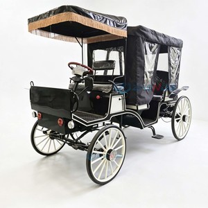 Sightseeing in Black with Sunshade Comfortable and Stylish Electric Sightseeing Horse Drawn Carriage - Product Image 2