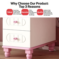 Bureau d'étude portable et durable pour enfants, style chalet rose, avec étagère intégrée, en bois, idéal pour chambre de filles – Vente directe usine