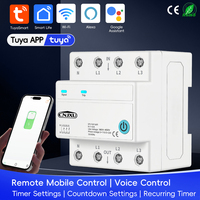 Disjoncteur intelligent WiFi Tuya 63A 3P+N avec télécommande, minuterie, compte à rebours, cycle de temporisation, 3 relais de coupure, L AC 3x110V/3x230V