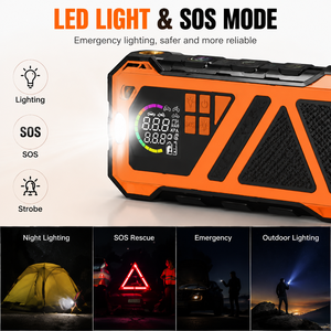 Portable Jump Starter Tire Inflator 150PSI 12V <b>Car</b> Battery Booster with LCD Display LED Light Power Bank Air Compressor OEM ODM - Product Image 6