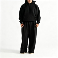 Nouvel ensemble décontracté pour homme en pur coton sur mesure : sweat à capuche oversize et pantalon large