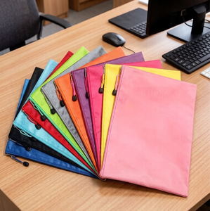 Bolsa de Documentos Portátil con Cierre de Sobre, Carpeta de Archivos de Plástico Oxford, Bolsa Personalizada para Regalo Promocional para Oficina o Escuela - Product Image 5