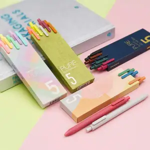 Ensemble de stylos à encre Gel rétractable, nouveau paquet, 5 encre noire + 15 couleurs, cadeaux, nouveau,