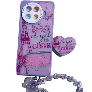 Coque de téléphone portable anti-chute avec bracelet papillon pour <span class=keywords><strong>OPPO</strong></span> <span class=keywords><strong>Reno</strong></span> 12/11F/12Pro/F25Pro/A59/A60/A3 Pro - Product Image 1