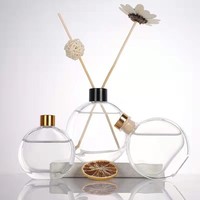 Bouteilles diffuseurs à roseaux en verre à design plat, 50ml, 100ml, 150ml, avec bouchon, pour l'emballage d'huiles parfumées - Vente en gros