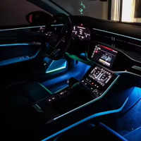 Lampe d'ambiance pour intérieur de voiture Console centrale Tableau de bord APP Contrôle de la porte Lumière d'ambiance LED RVB pour Audi A3 2014-2018