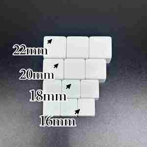 12mm 14mm 16mm 18mm 20mm 22mm 24mm Blank Dice Acrylic Straight Corner White Black Pin DIY or Custom Logo Dice - Product Image 5