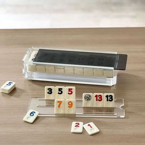Étui acrylique Original Blue Rummy Game 106 Tiles <span class=keywords><strong>Mahjong</strong></span> Digital Turkish Game Lucite Rummy Game For Party - Product Image 3